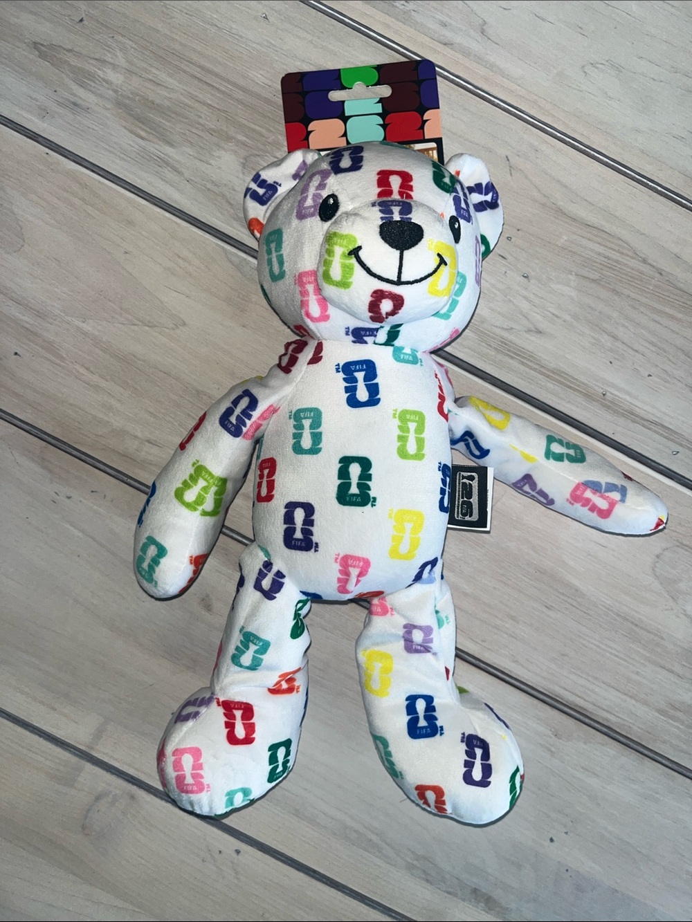 FIFA Buddy Bear Crinkle Plush Dog Toy 13”
